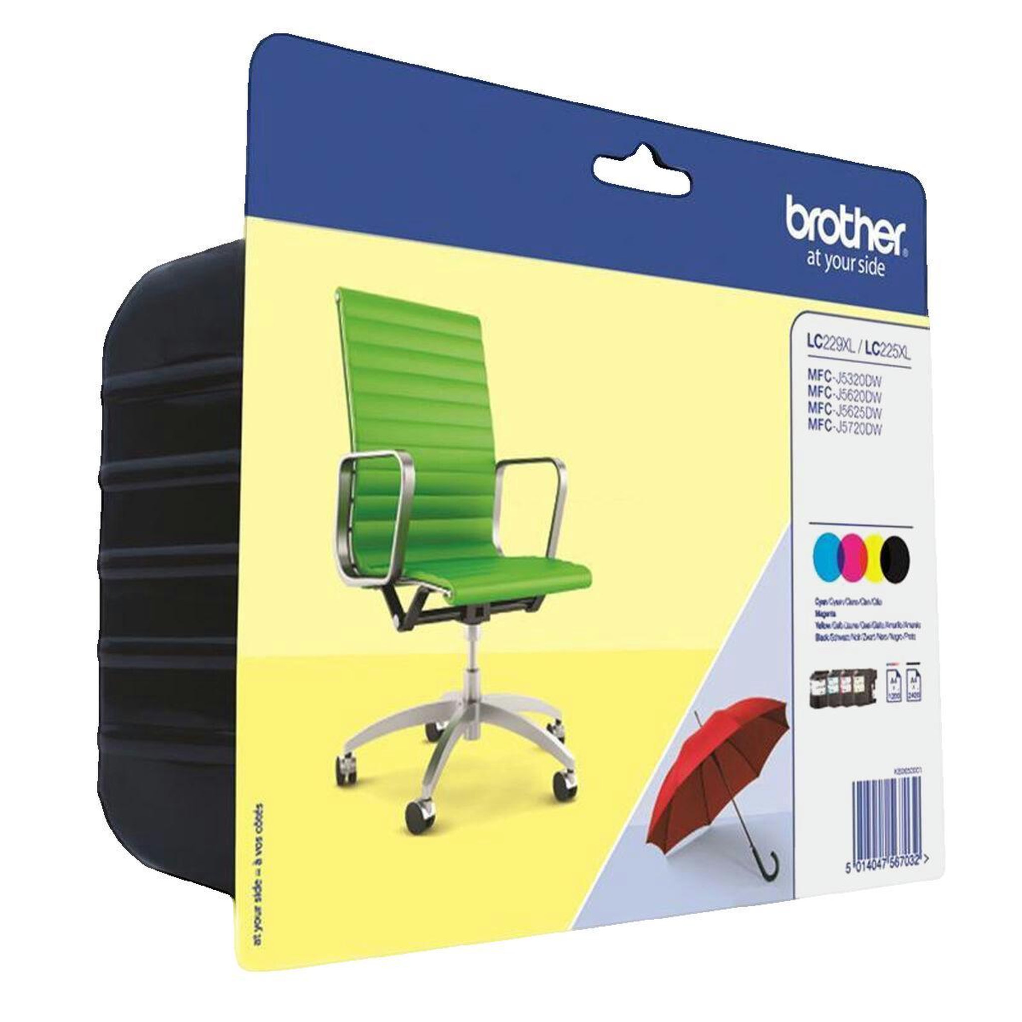 Brother Pack de cartouches d'encre Brother LC229XLVALBP - 4 pièces - Noir, Cyan, Magenta, Jaune - Original