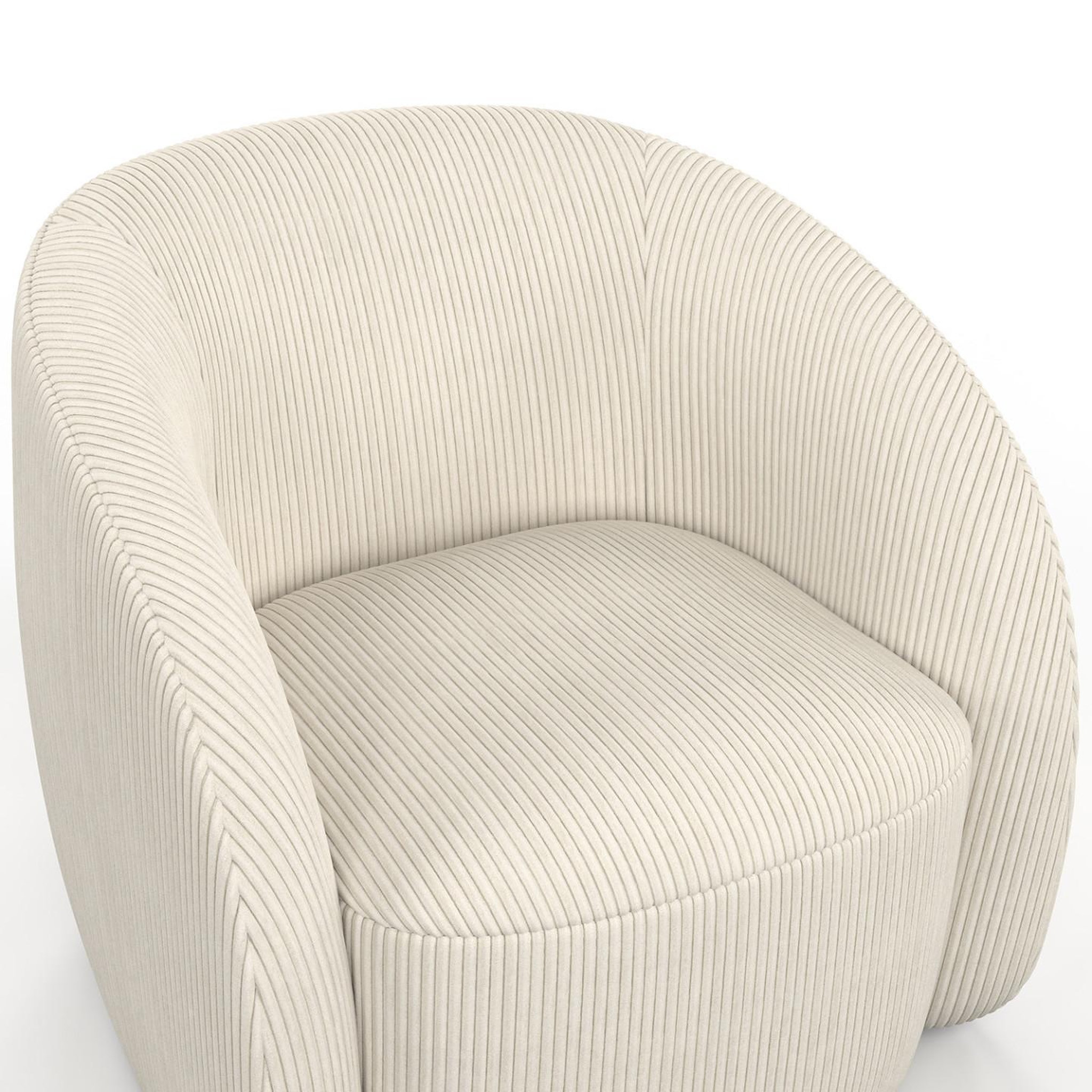 Voir la diapositive 6 : ID MARKET Fauteuil cori en velours côtelé beige