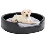VIDAXL Lit pour chiens Noir et gris 79x70x19 cm Peluche et similicuir