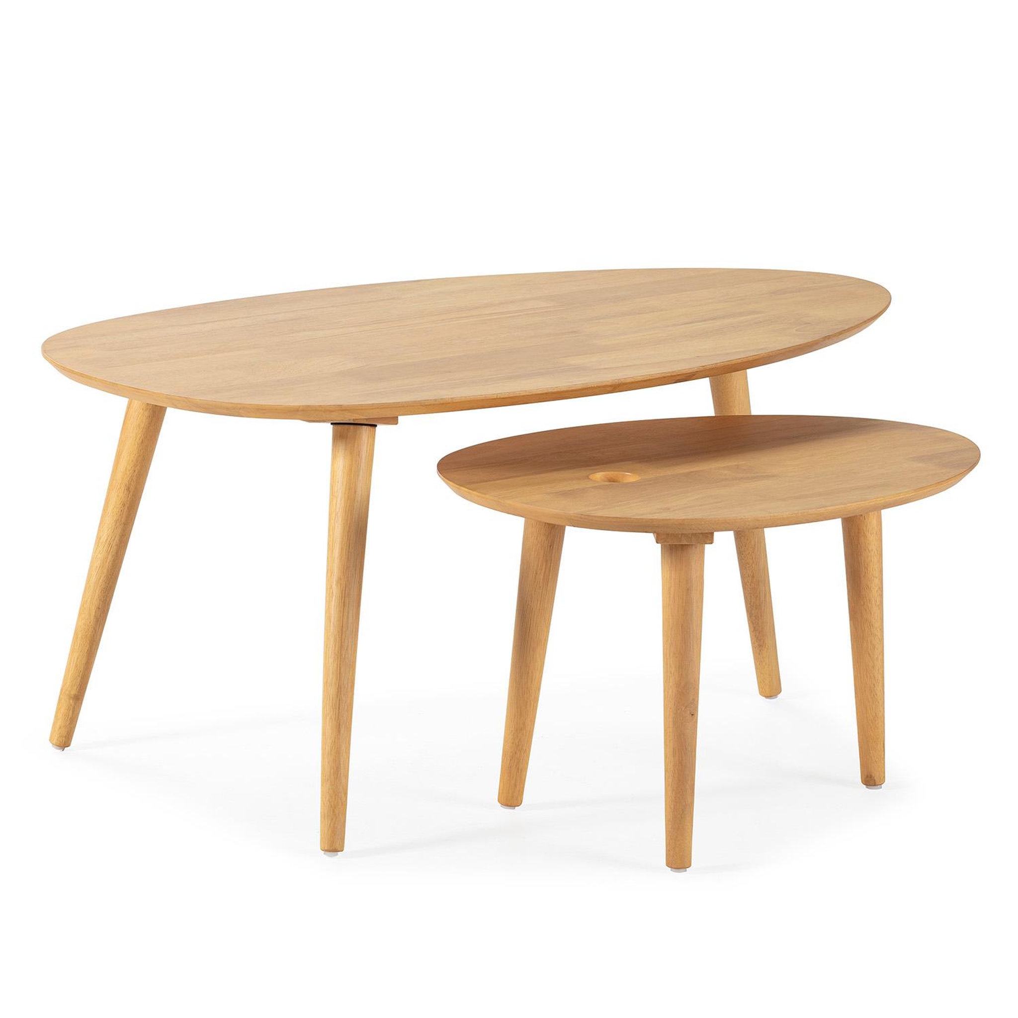 VS VENTA-STOCK Set de 2 tables basses Eclipse couleur chêne, bois massif