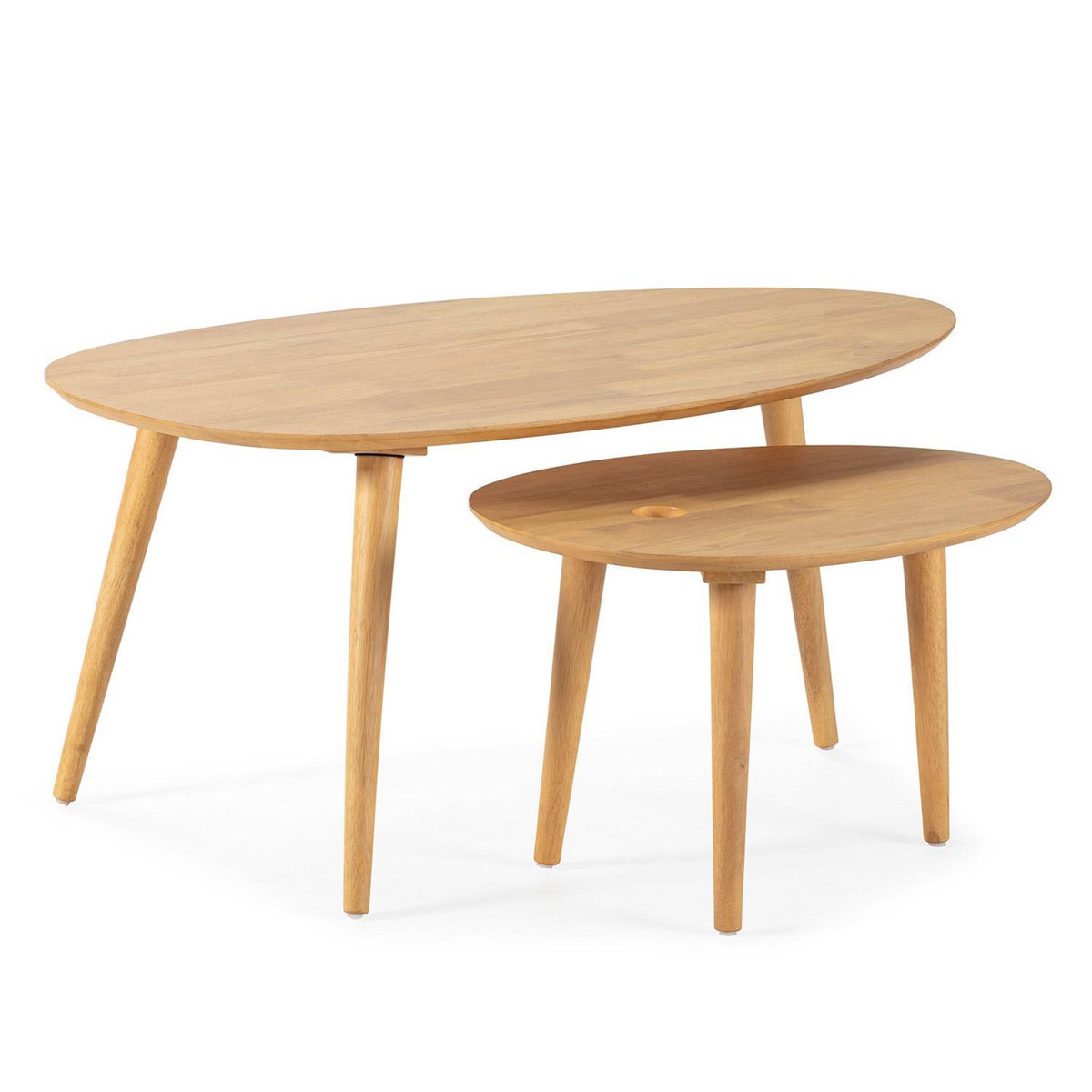 VS VENTA-STOCK Set de 2 tables basses Eclipse couleur chêne, bois massif