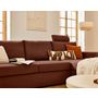 Voir la diapositive 4 : BEST MOBILIER Barrie - canapé d'angle réversible 4 places avec têtière amovible en tissu