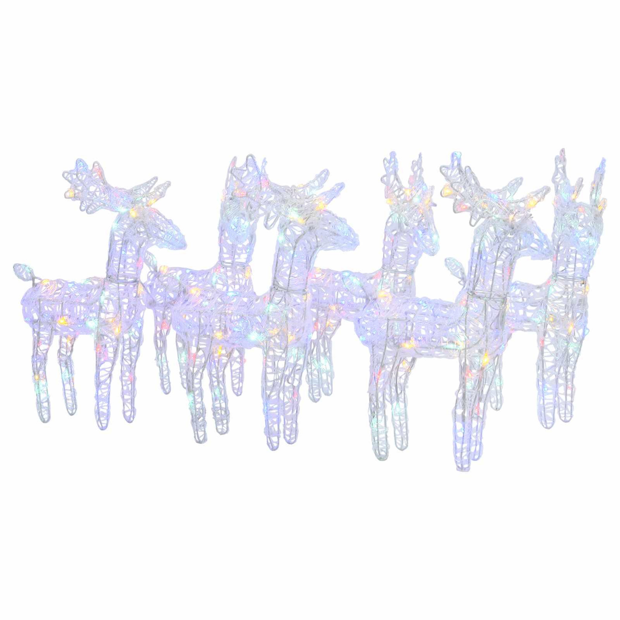 VIDAXL Rennes de Noël 6 pcs 240 LED Multicolore Acrylique