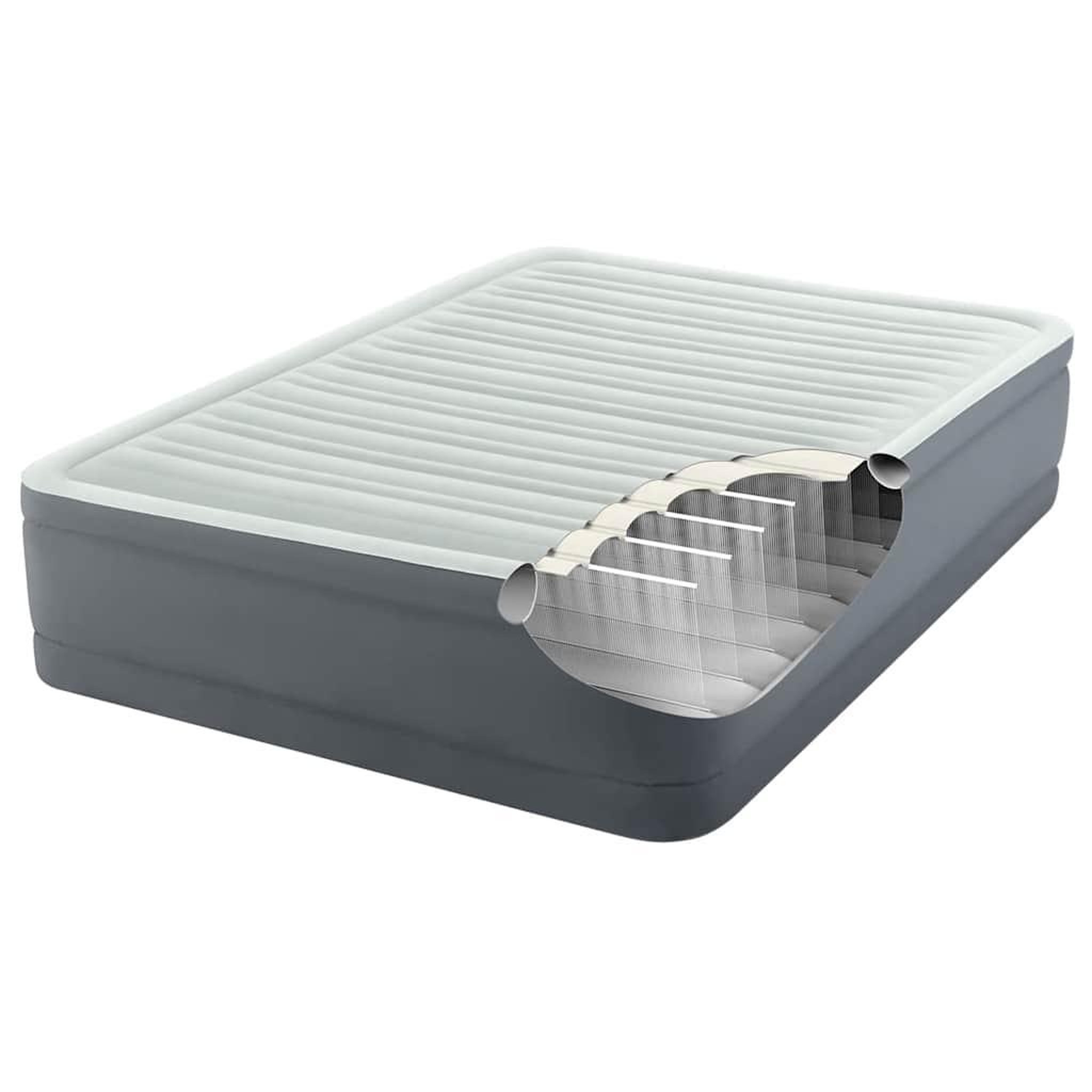 Voir la diapositive 4 : INTEX Intex Lit gonflable PremAire blanc et gris Queen Size 152x203x46 cm