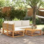 VIDAXL Salon de jardin avec coussins 5 pcs Bois d'acacia solide