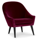 Paris Prix Fauteuil Scandinave Velours  Ulla  88cm Bordeaux