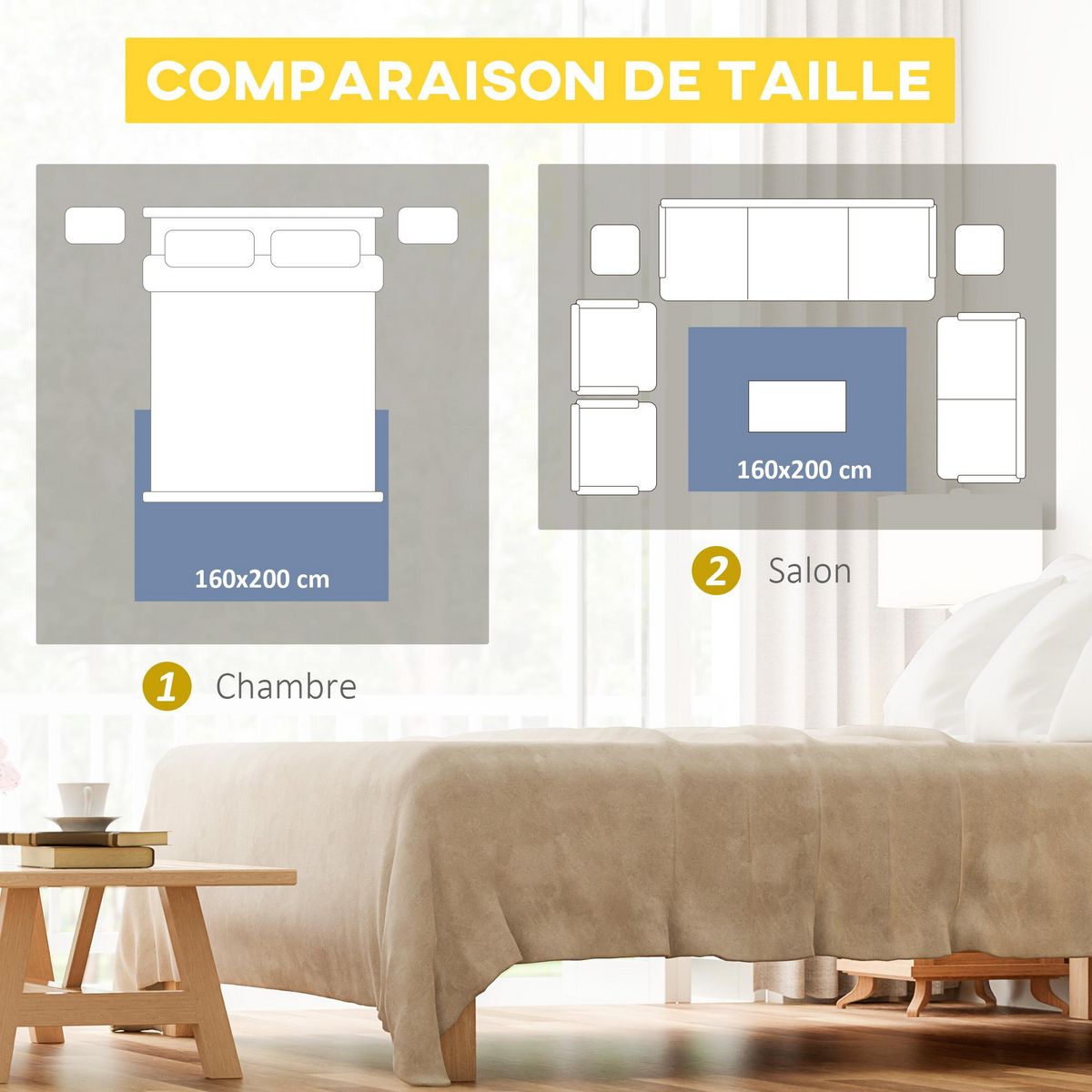 HOMCOM Tapis effet tie and dye aspect cachemire - dim. 2L x 1,6l m - 100% polyester - bleu gris