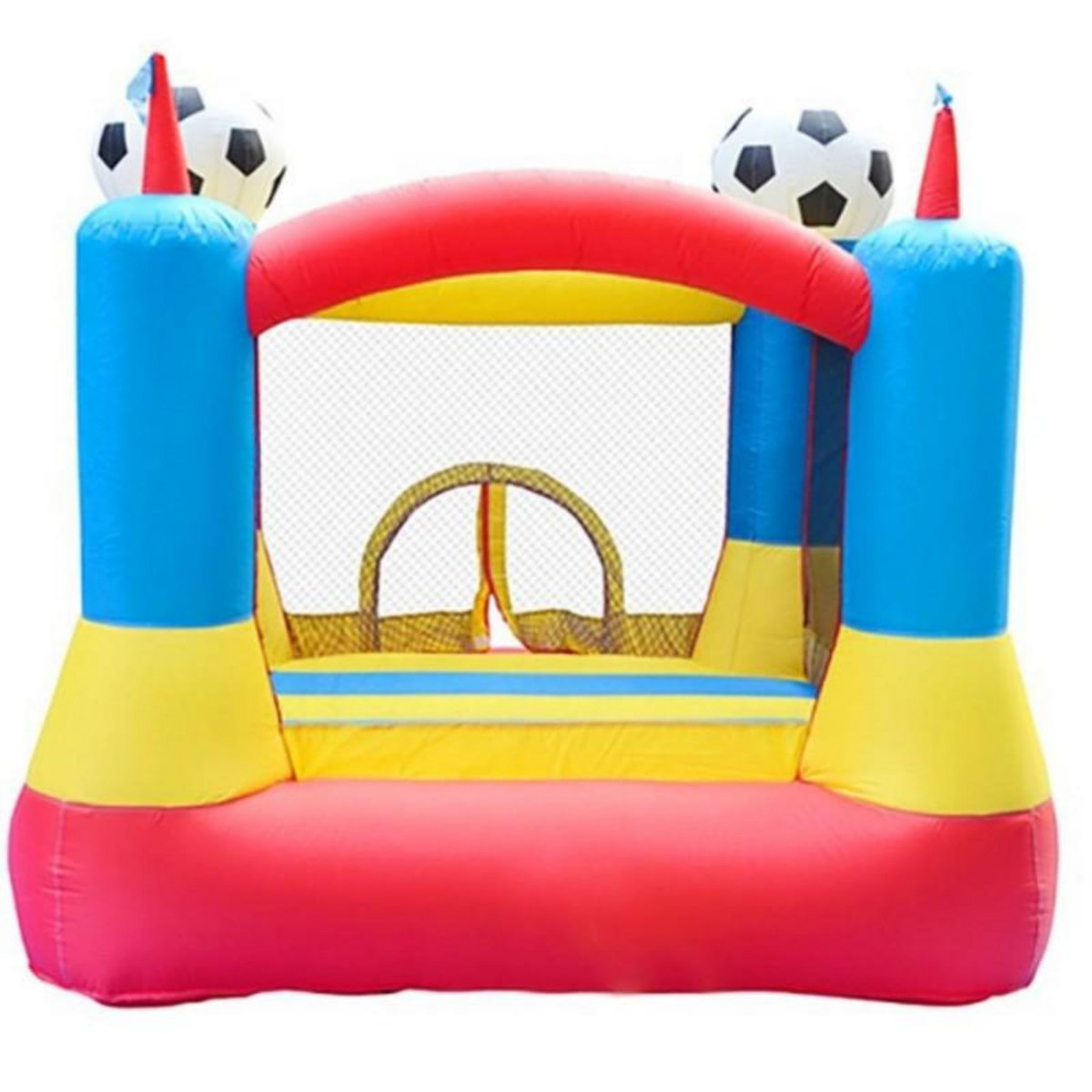 AIRMYFUN Château gonflable 2,25m : aire de jeux rebondissante - souffleur et sac de rangement inclus - Football Aréna Castle