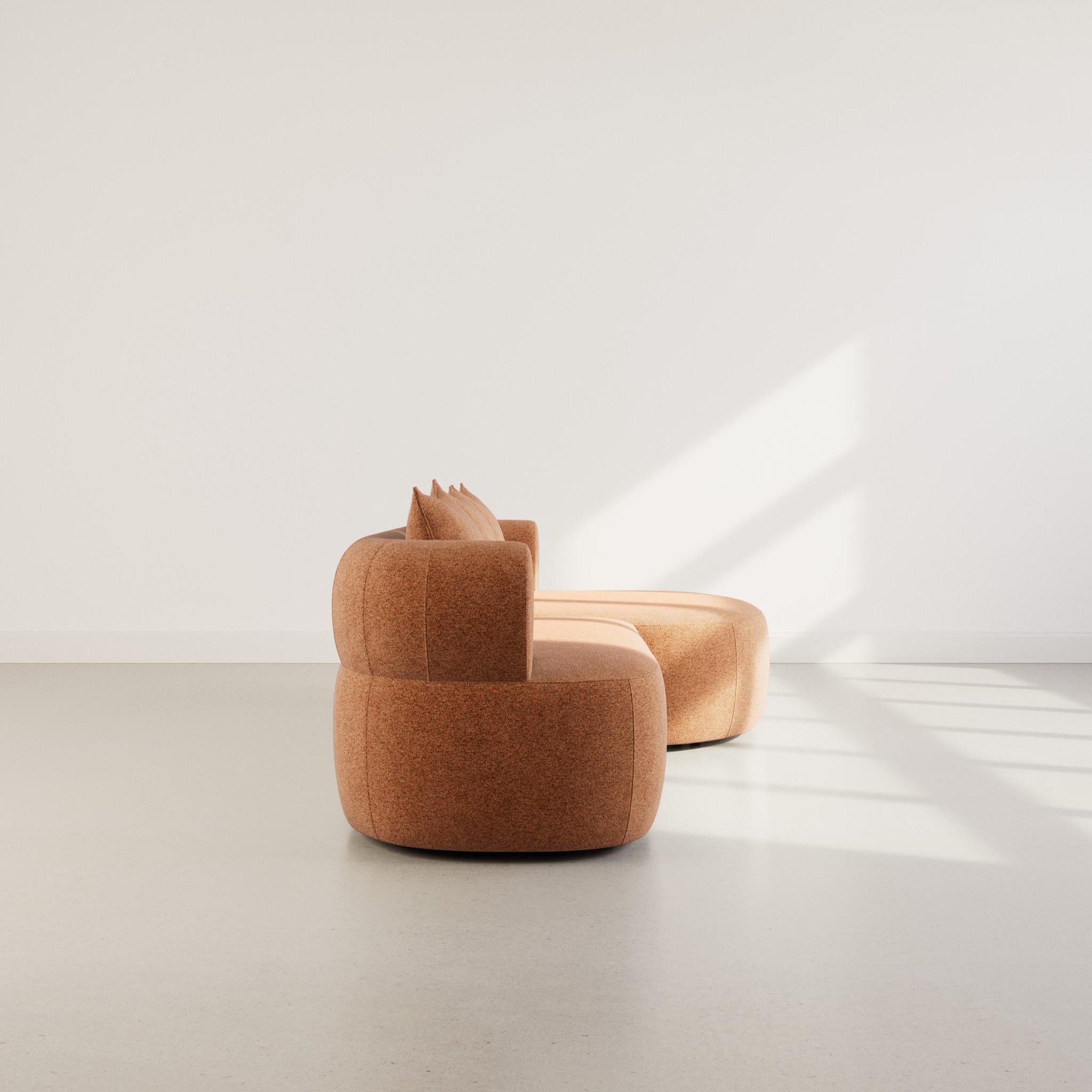 Voir la diapositive 6 : BEST MOBILIER Angela - canapé d'angle droit 4 places en velours texturé