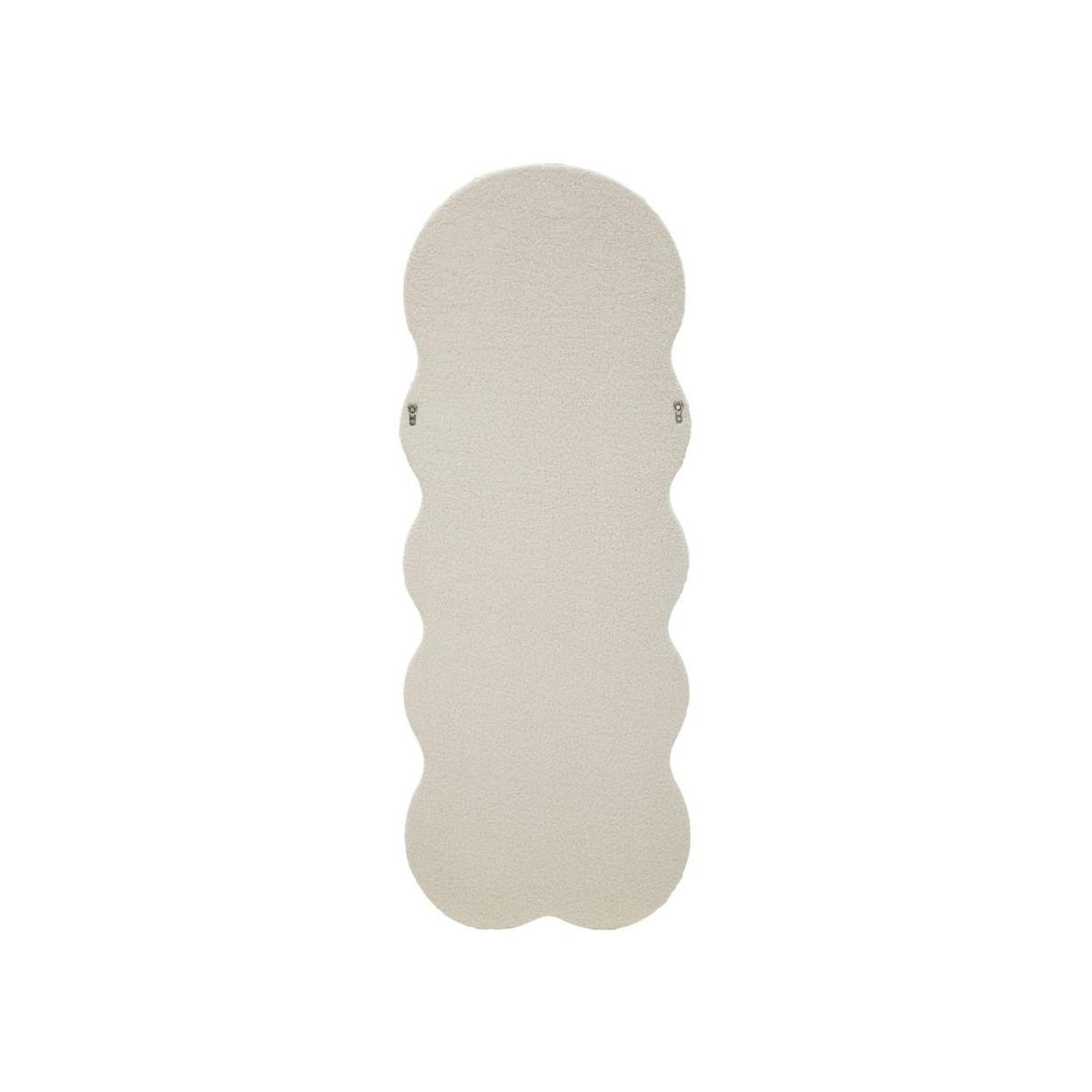 Voir la diapositive 6 : Paris Prix Miroir mural en tissu bouclé  teddy  160cm crème
