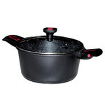 BAUMALU Faitout aluminium anti-adhérent 24cm + couvercle - 383605