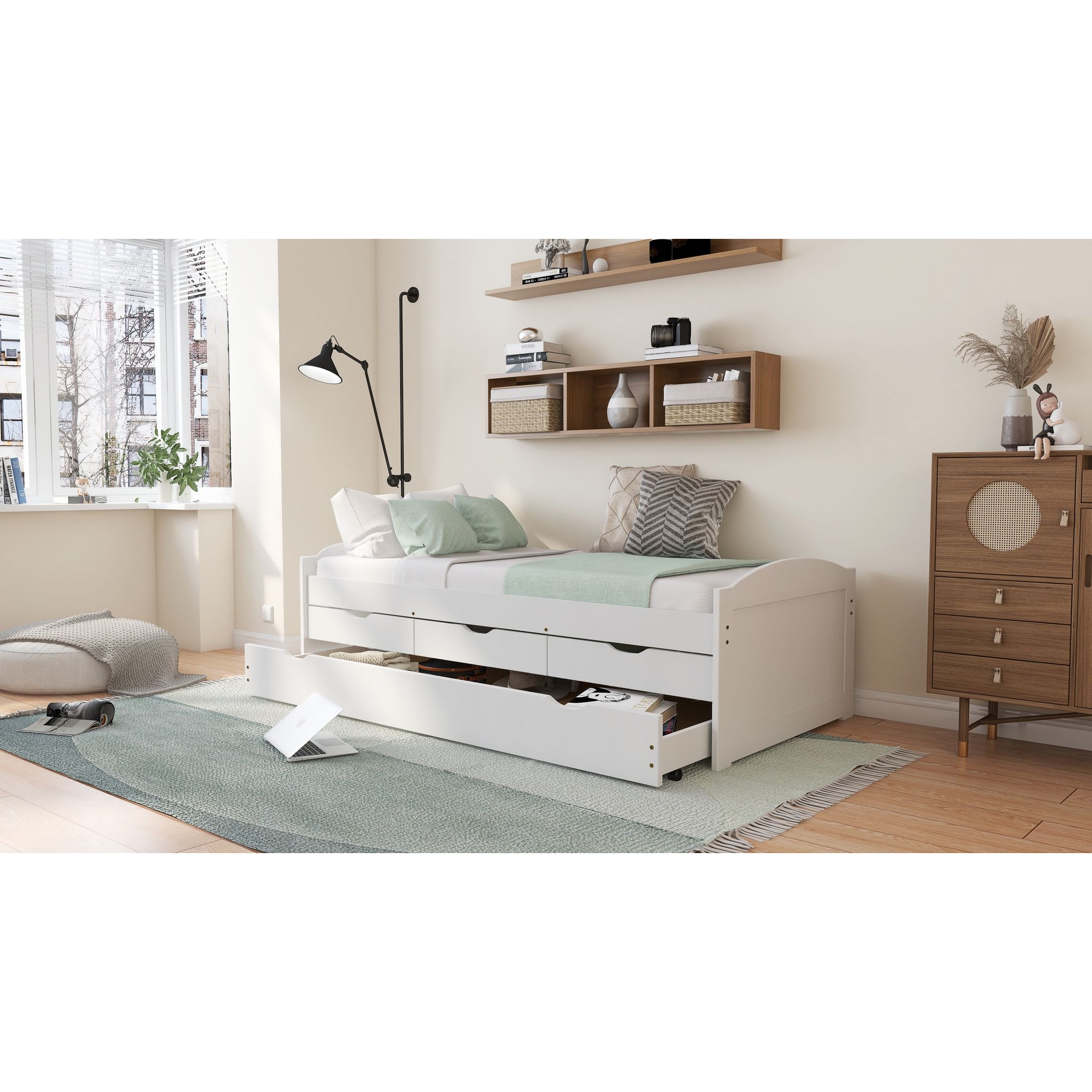 Lit gigogne 2 couchages 90x200 cm + 3 tiroirs ULLI