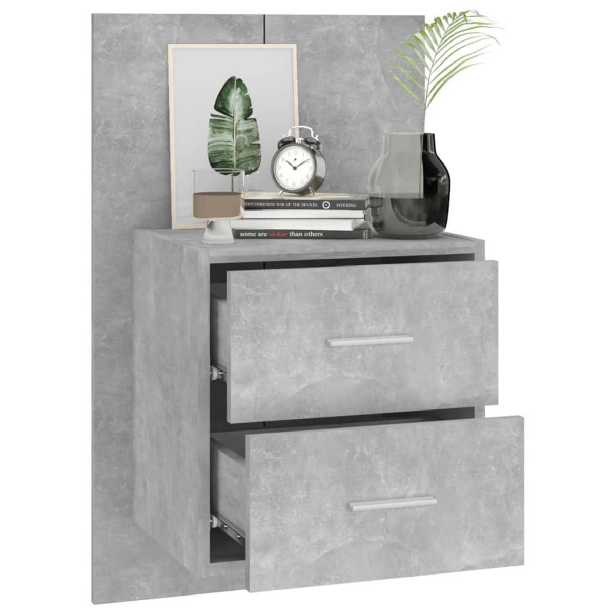 VIDAXL Tables de chevet murales 2 pcs Gris beton