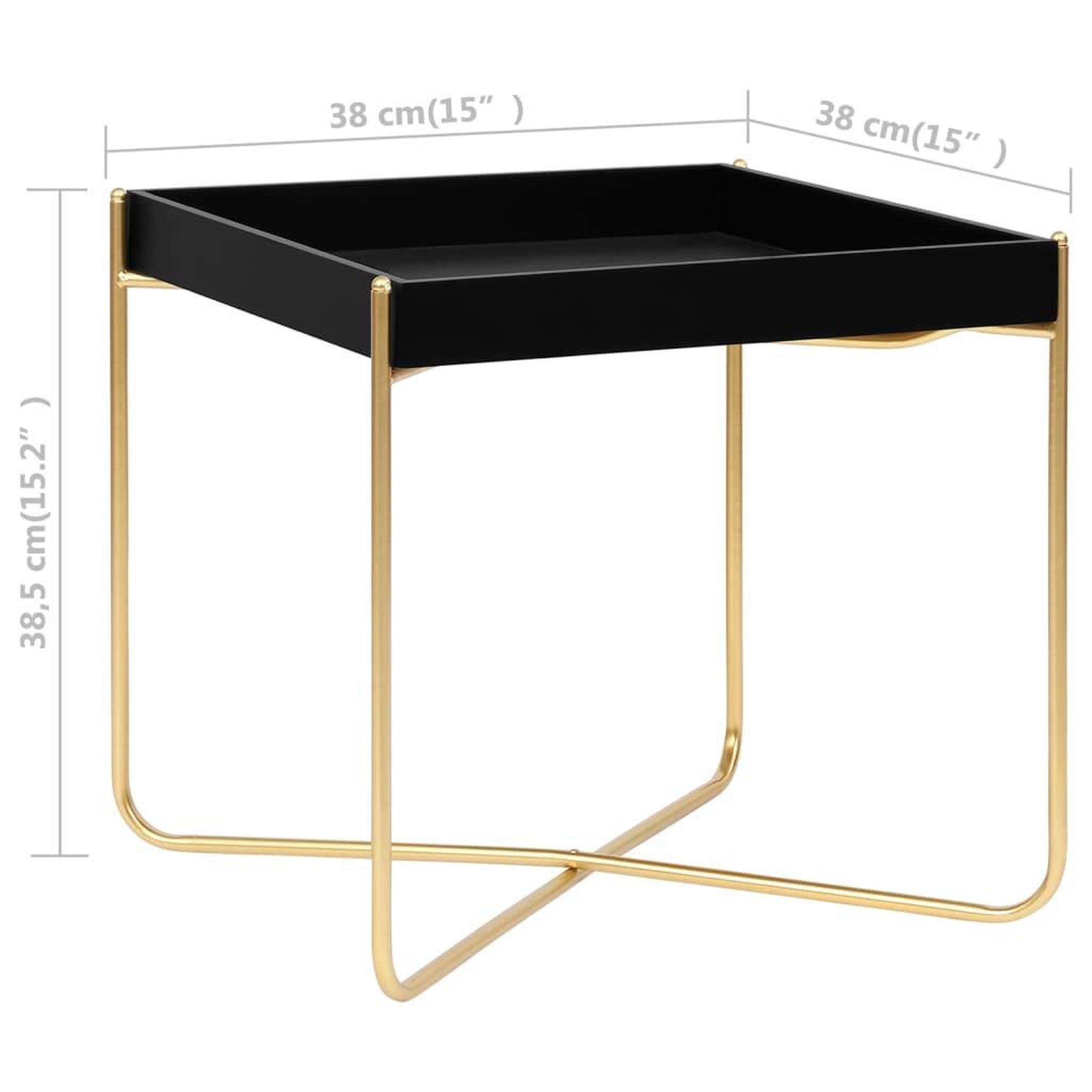 Voir la diapositive 6 : VIDAXL Table d'appoint Noir et dore 38x38x38,5 cm MDF