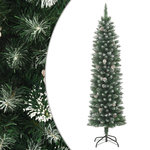 VIDAXL Sapin de Noël artificiel mince avec support 240 cm PVC
