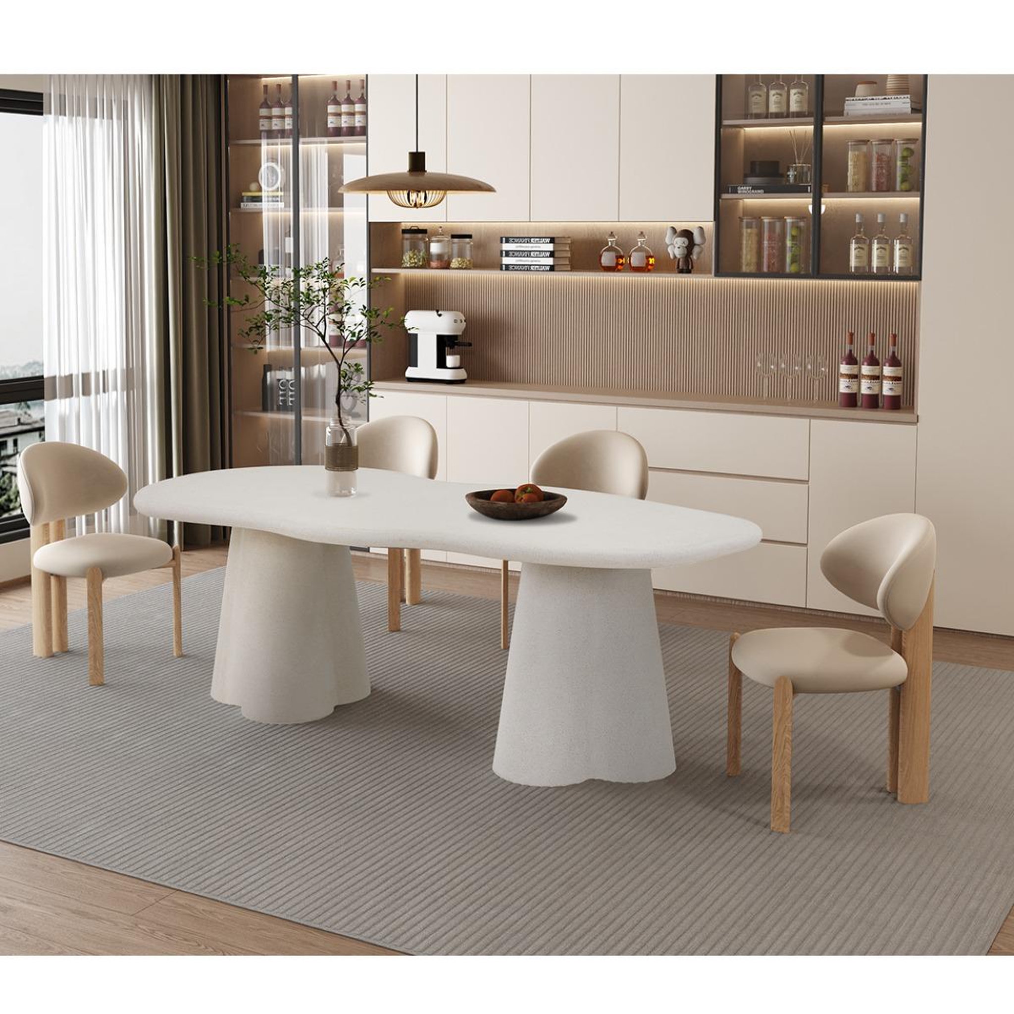 Voir la diapositive 4 : JLC KREATION Table à manger organique en fibre de ciment 220cm orka