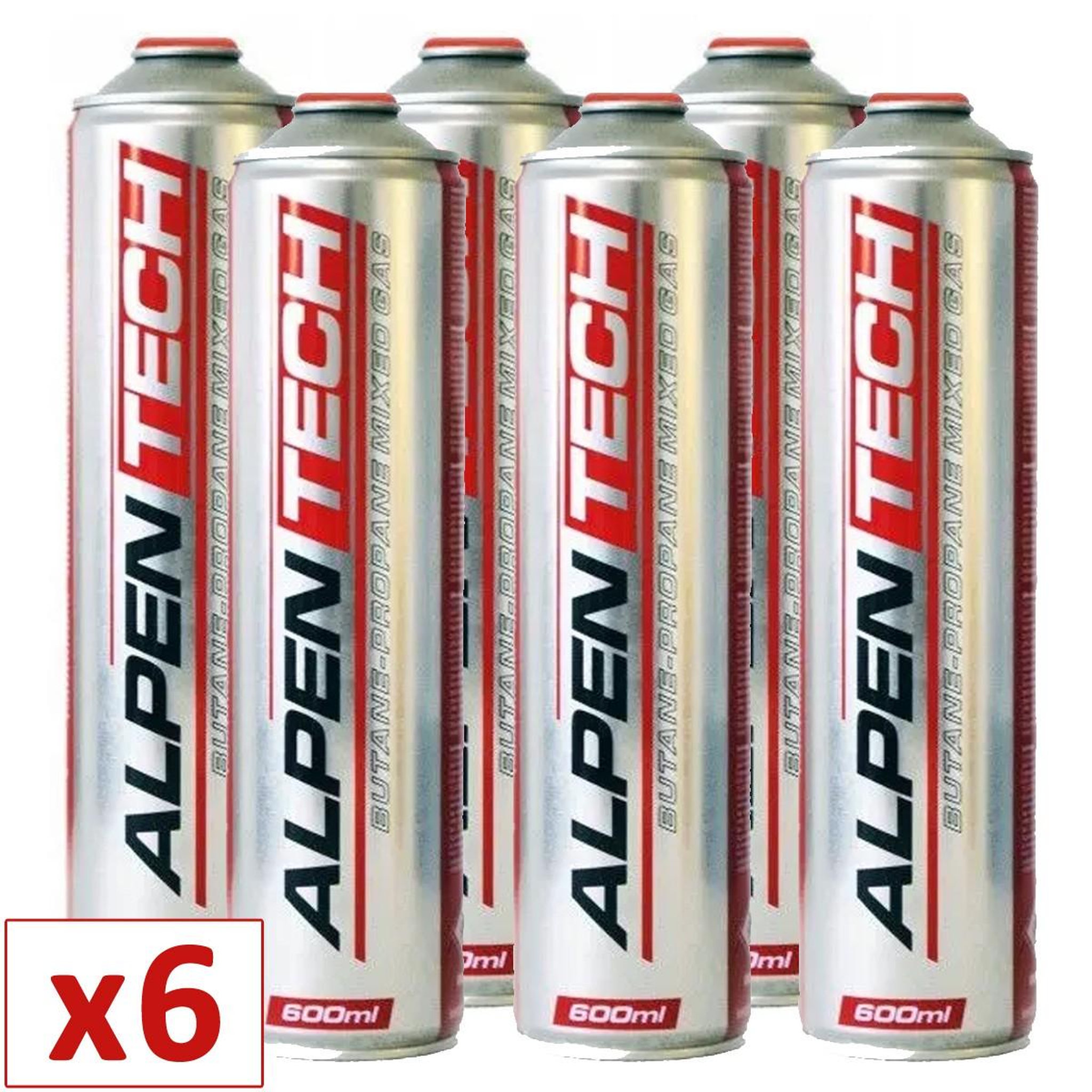 Voir la diapositive 2 : ALPENTECH Pack de 6 cartouches de gaz 330gr butane propane mix 600ml valve 7/16 alpentech
