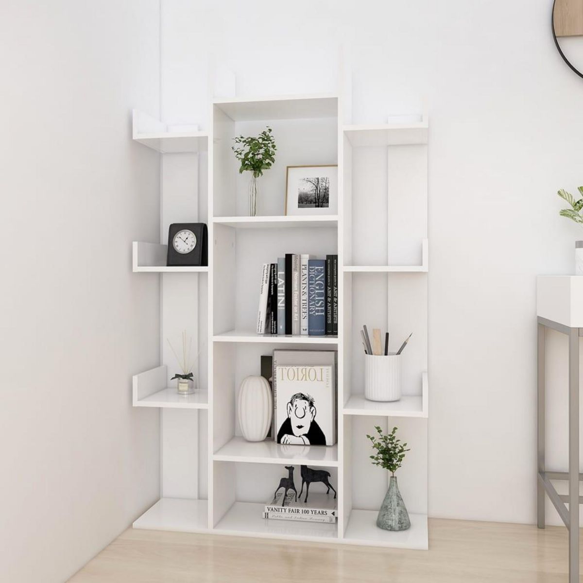 VIDAXL Bibliotheque Blanc 86x25,5x140 cm Bois d'ingenierie