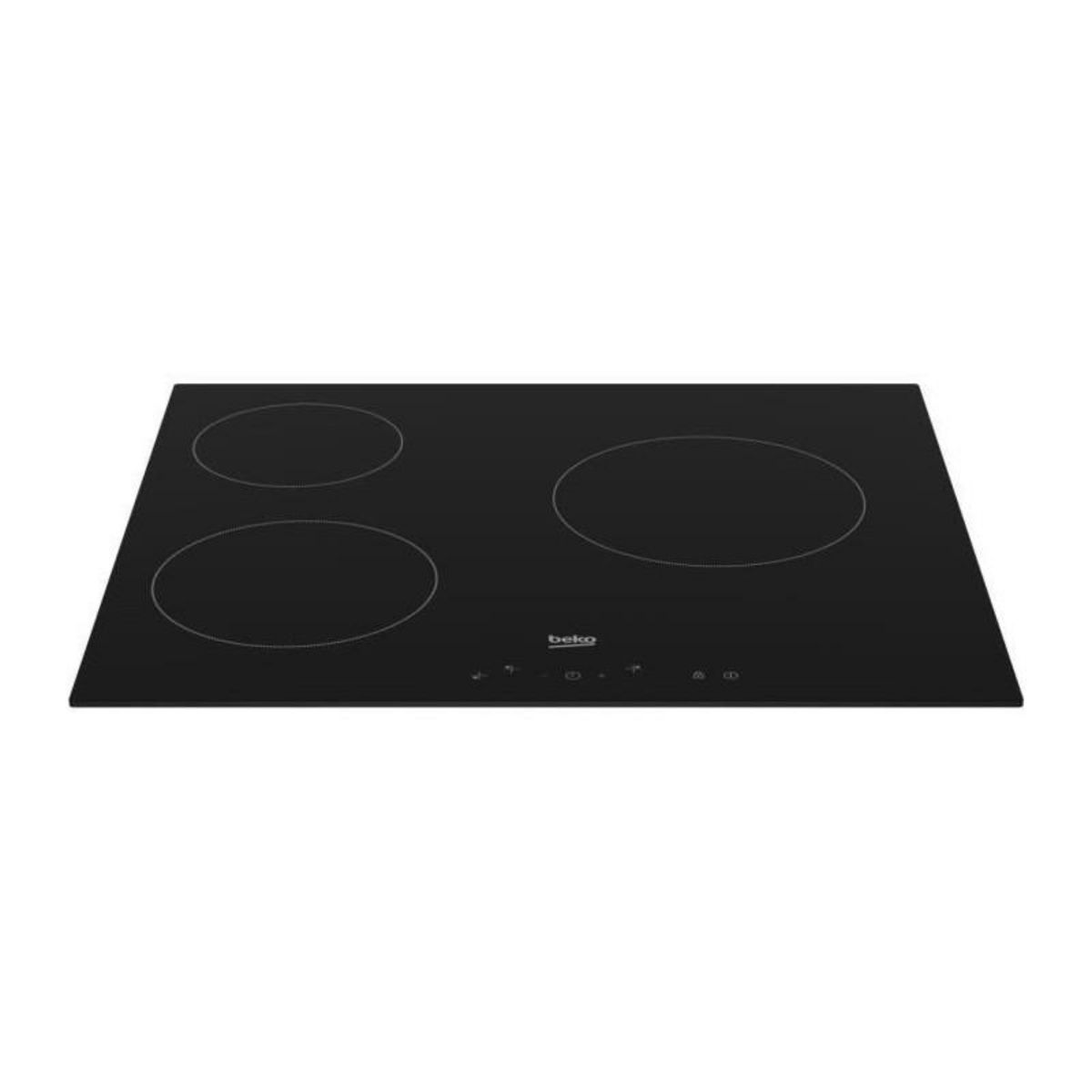 Beko Table de cuisson vitrocéramique - BEKO - 3 foyers - 60 cm - HIC63400