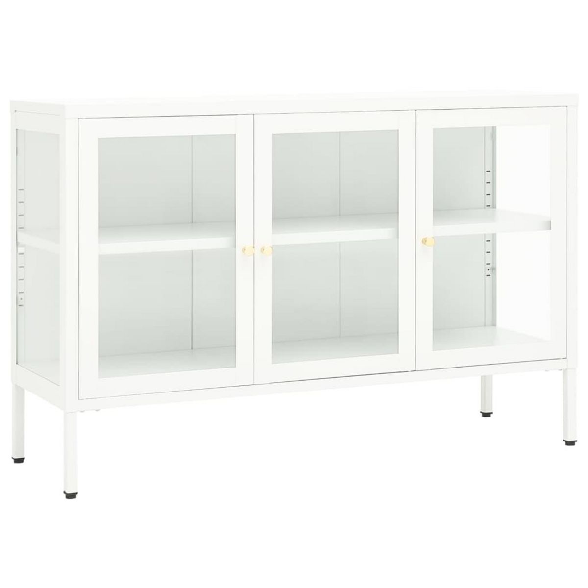 VIDAXL Buffet Blanc 105x35x70 cm Acier et verre