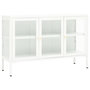 Voir la diapositive 2 : VIDAXL Buffet Blanc 105x35x70 cm Acier et verre
