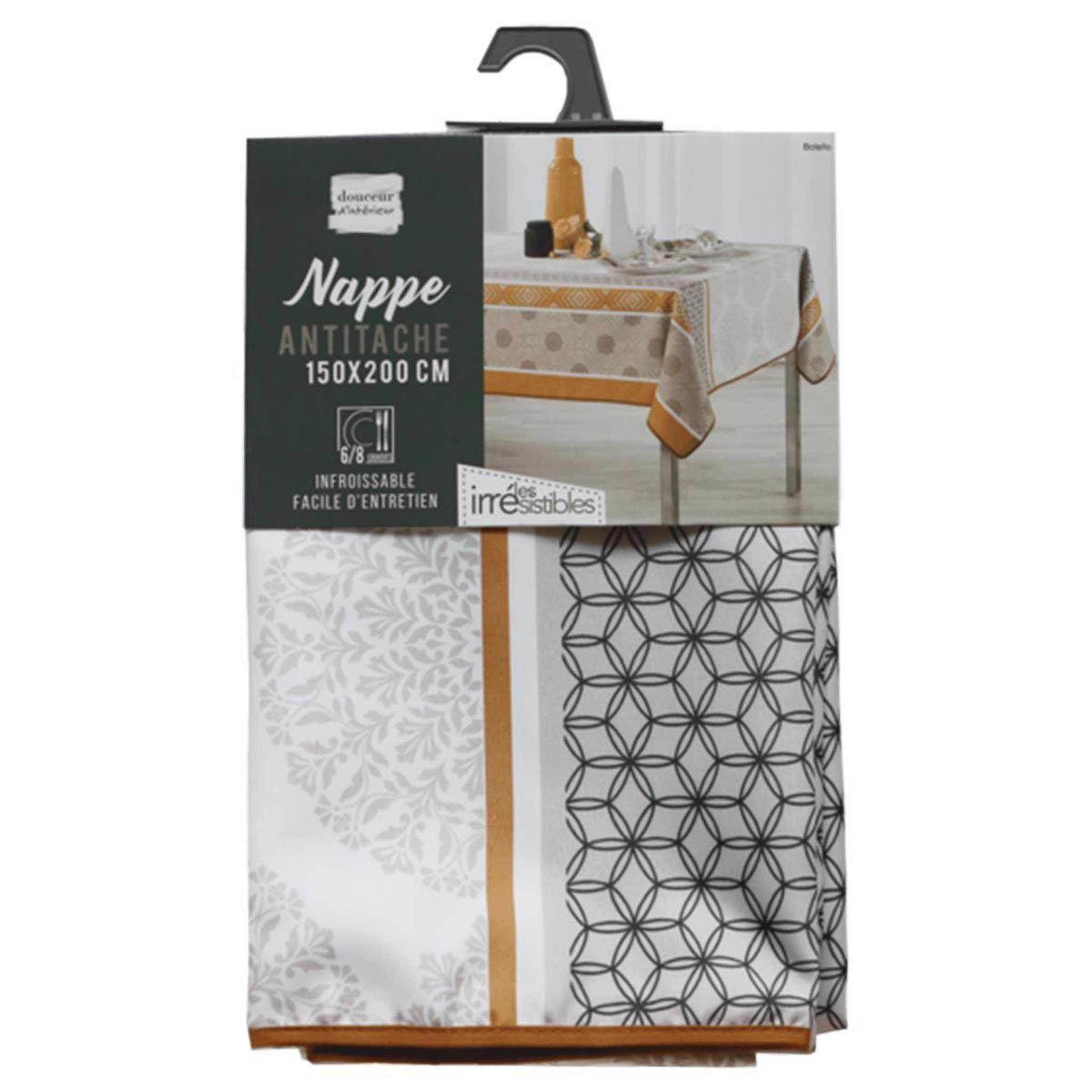 Voir la diapositive 2 : Douceur d'Intérieur Nappe antitache  botello  150x200cm naturel