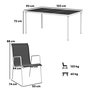 Voir la diapositive 3 : OUTSUNNY Ensemble de jardin 6 pers. 6 chaises empilables table plateau verre trempé 5 mm métal époxy gris textilène noir