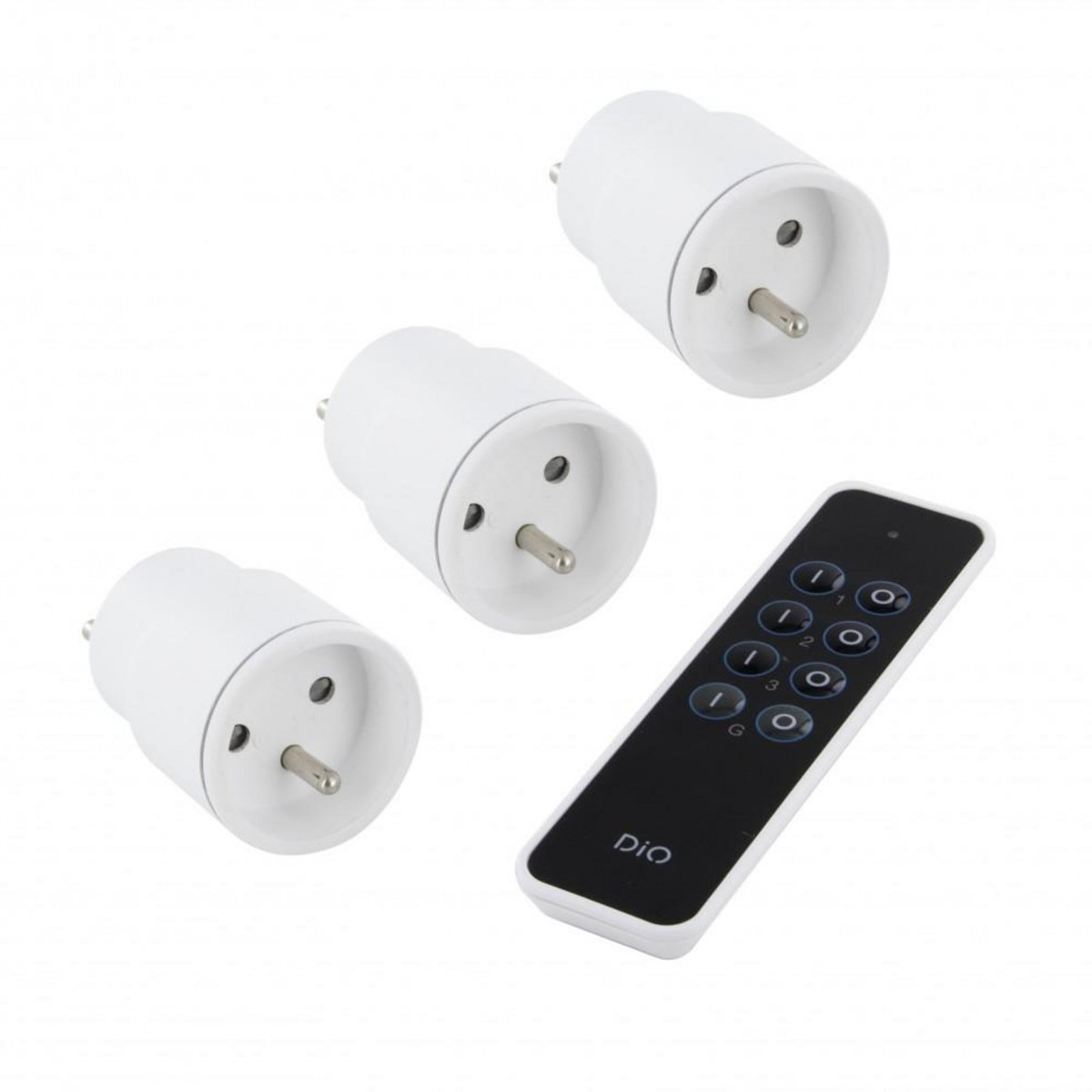 CENTRALE BRICO Lot de 3 prises télécommandables connectées intérieure DI-O, 2300 W