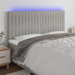 VIDAXL Tete de lit a LED Gris clair 160x5x118/128 cm Tissu