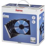 Hama Boîtiers Slim pour CD Hama - Capacité 1 CD - Transparent et noir - Pack de 100