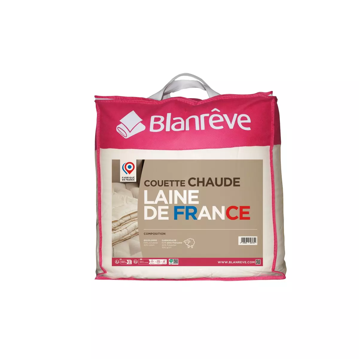 BLANREVE Couette chaude LAINE DE FRANCE 300 g/m²