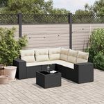 VIDAXL Salon de jardin 6 pcs avec coussins noir resine tressee