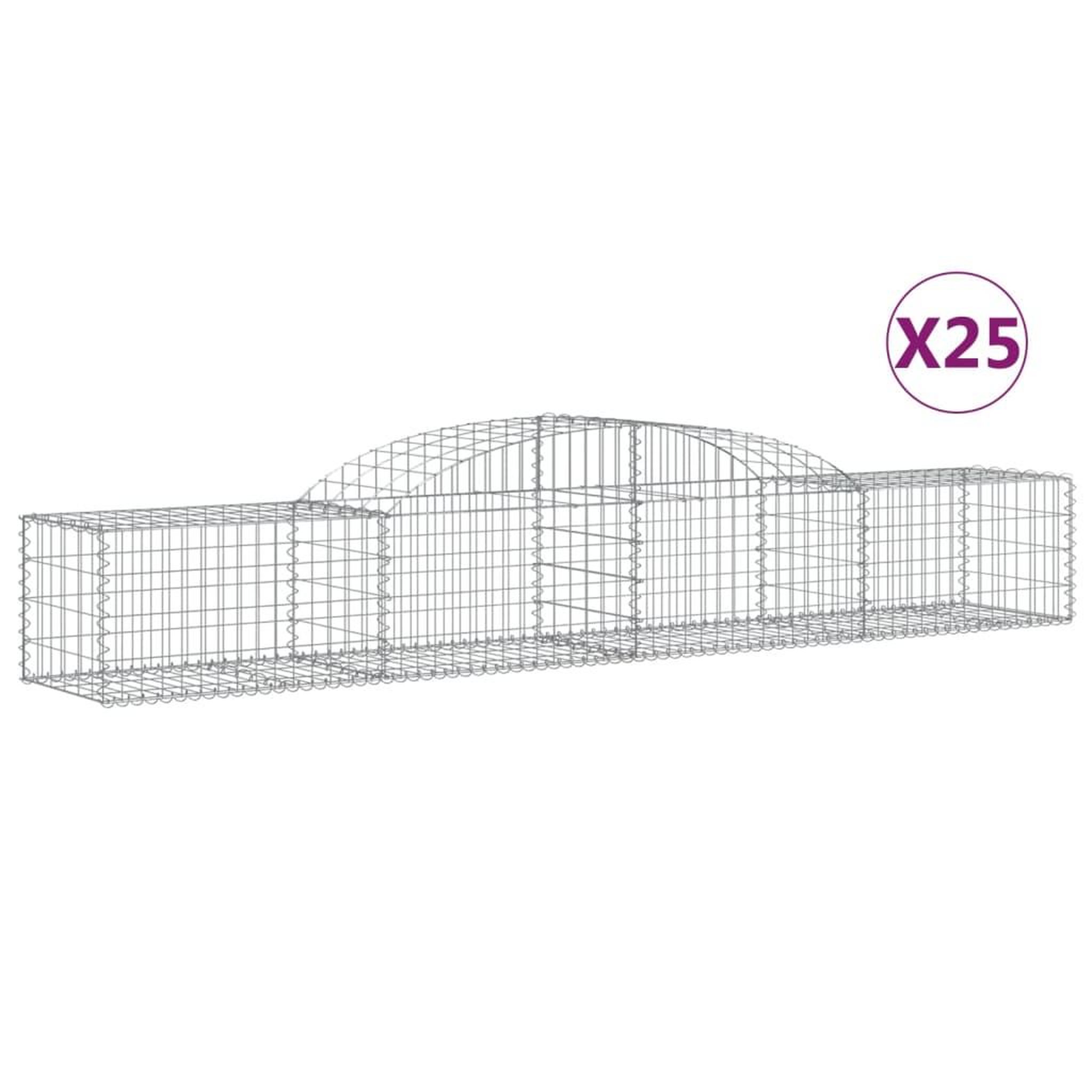 Voir la diapositive 2 : VIDAXL Paniers a gabions arques 25 pcs 300x50x40/60 cm fer galvanise