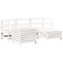 Voir la diapositive 2 : VIDAXL Salon de jardin 5 pcs blanc bois massif de pin