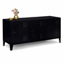 Voir la diapositive 1 : ID MARKET Buffet bas 113 cm ESTER 3 portes métal noir design industriel