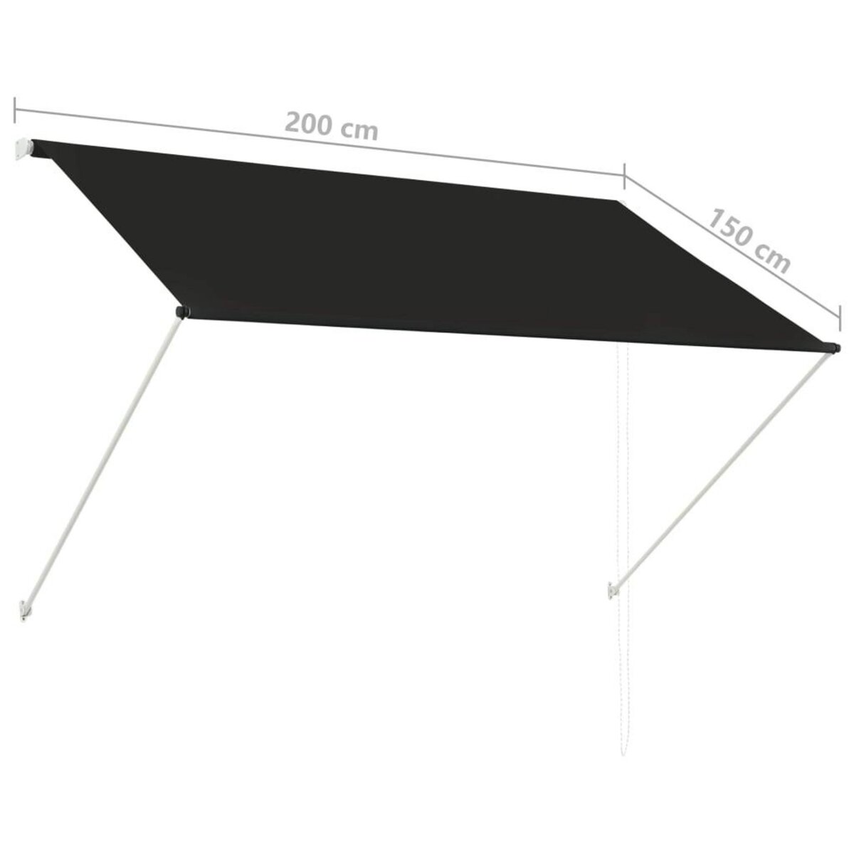 VIDAXL Auvent retractable 200x150 cm Anthracite