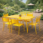 Voir la diapositive 5 : CONCEPT USINE Ensemble table de jardin 120 cm et 4 chaises jaune BERGAME