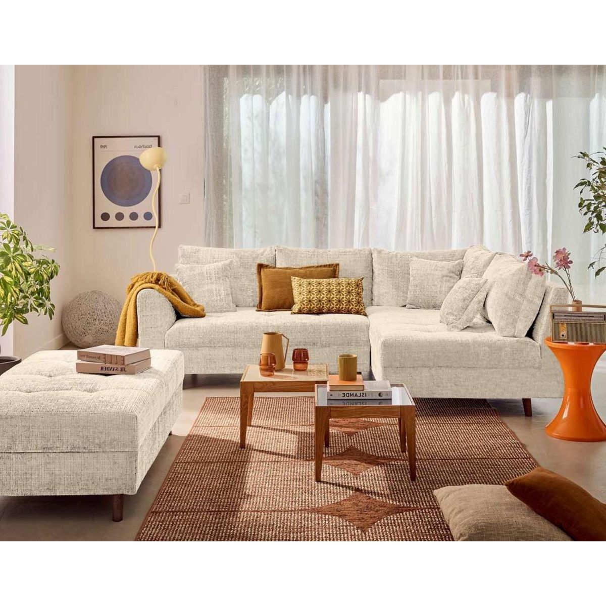 LISA DESIGN Rune - canapé d'angle droit 4 places en velours texturé