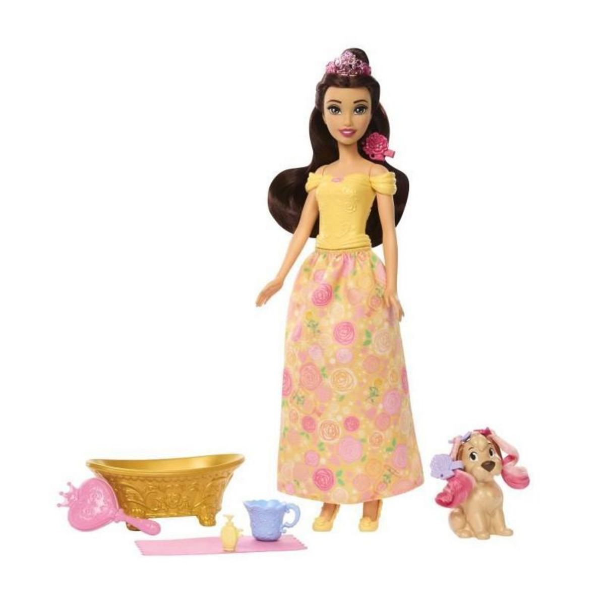DISNEY PRINCESS Disney - Coffret Princesse Belle et son chien a toiletter - Avec baignoire - Disney Princess - JFC42
