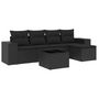 Voir la diapositive 2 : VIDAXL Salon de jardin 6 pcs avec coussins noir resine tressee