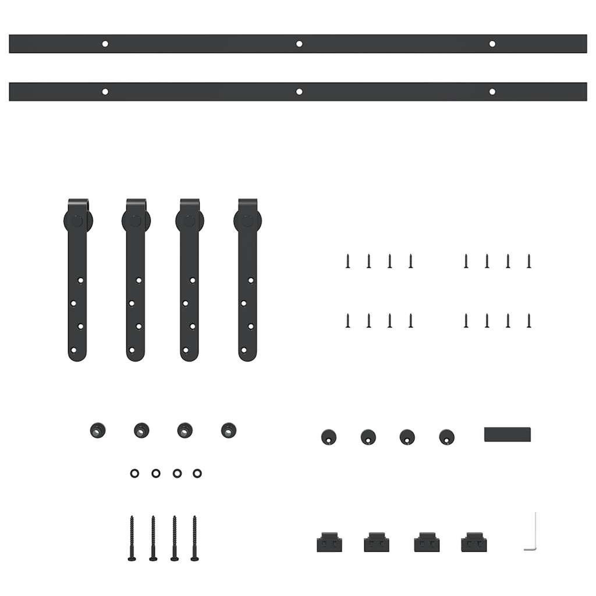 Voir la diapositive 4 : VIDAXL Kit de porte d'armoire coulissante 152 cm acier au carbone