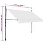 Voir la diapositive 6 : VIDAXL Auvent manuel retractable avec LED 250 cm Creme