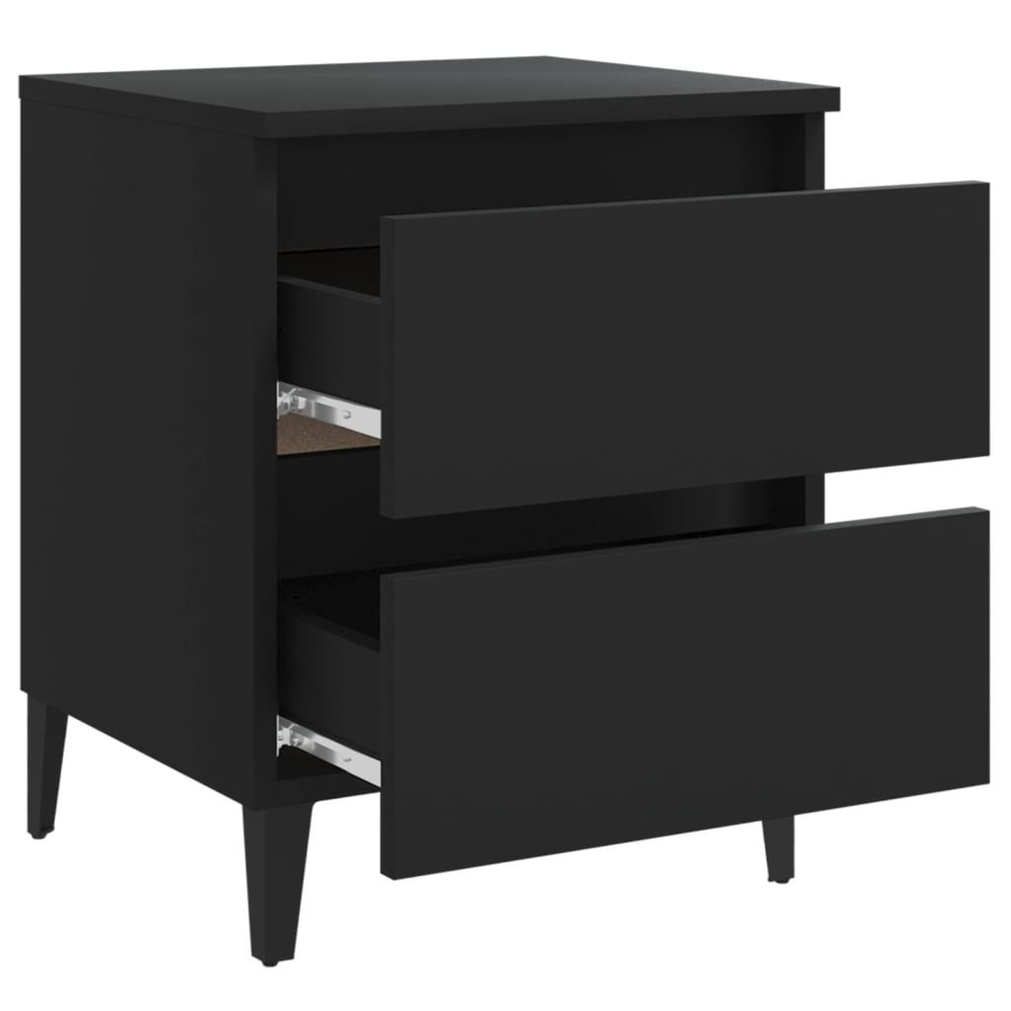 Voir la diapositive 5 : VIDAXL Table de chevet noir 40x35x50 cm bois d'ingenierie