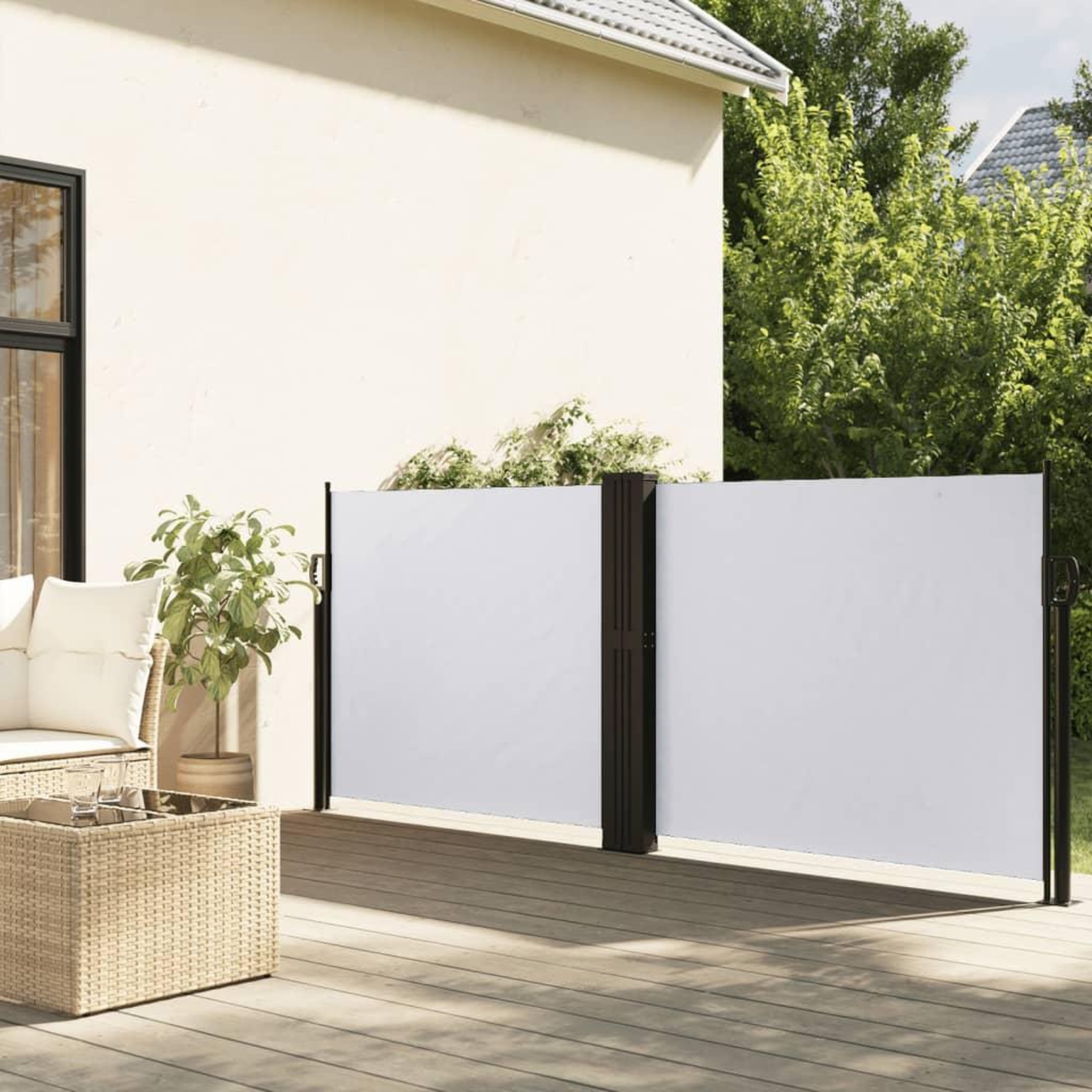VIDAXL Auvent lateral retractable blanc 120x600 cm