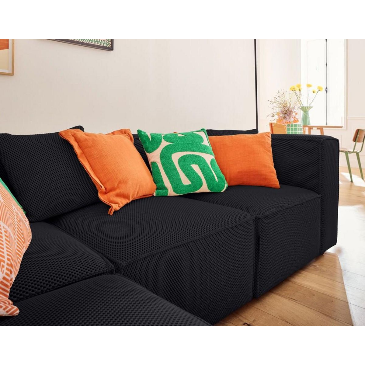 LISA DESIGN Arty - canapé modulable d'angle gauche 5 places - en tissu mailles 3d