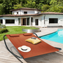 Voir la diapositive 2 : ID MARKET Lit bain de soleil 180 cm avec toile terracotta et structure gris foncé