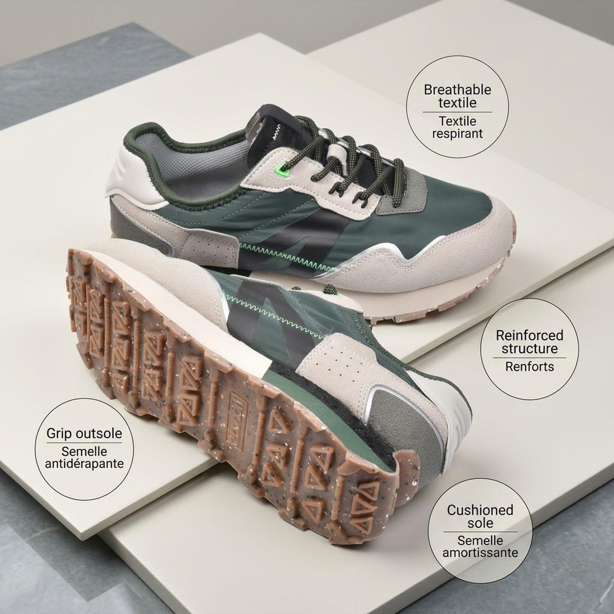 Voir la diapositive 4 : OZABI OZABI Basket homme mode running retro confortable