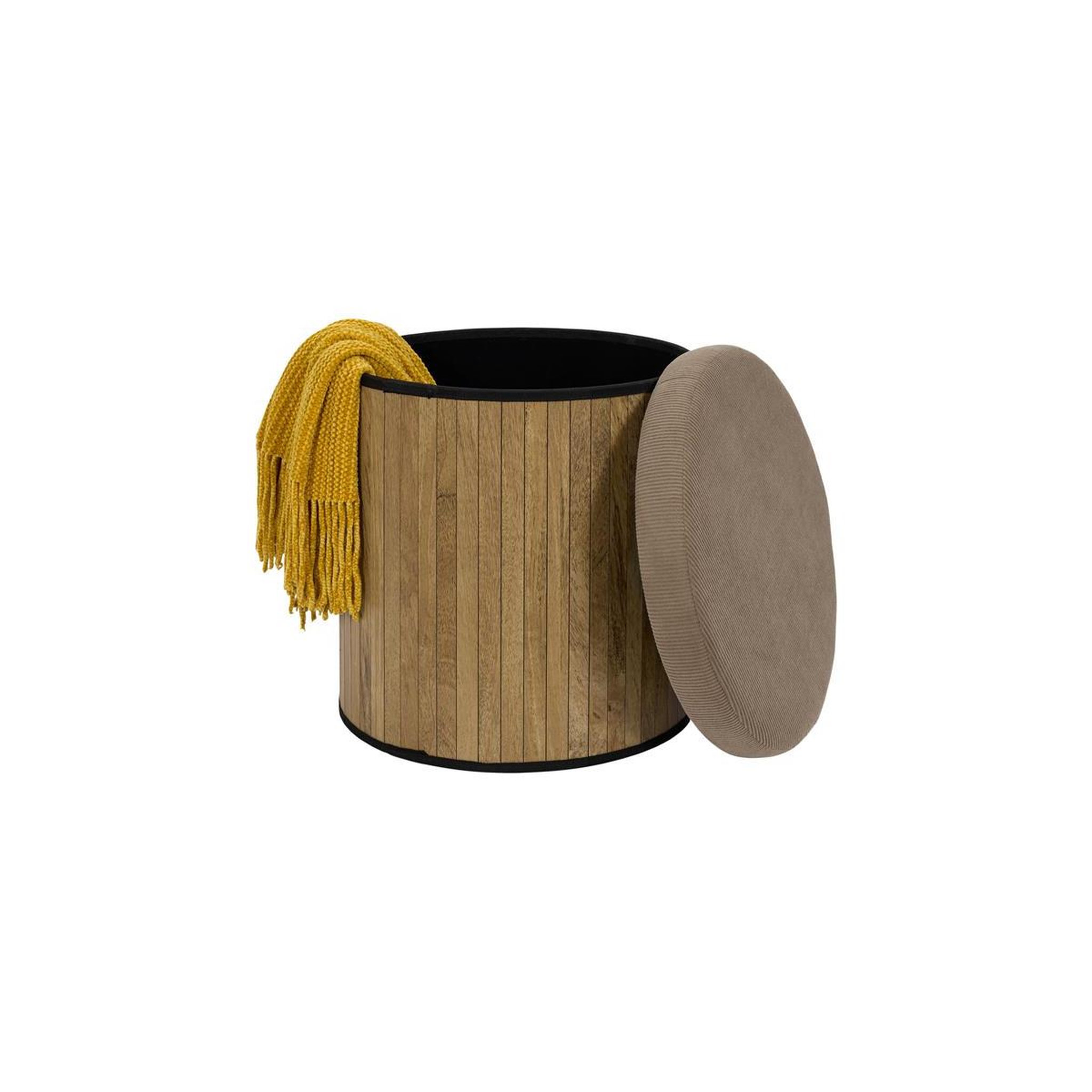 Voir la diapositive 3 : The Home Deco Factory Pouf coffre pliable  jules  38cm taupe