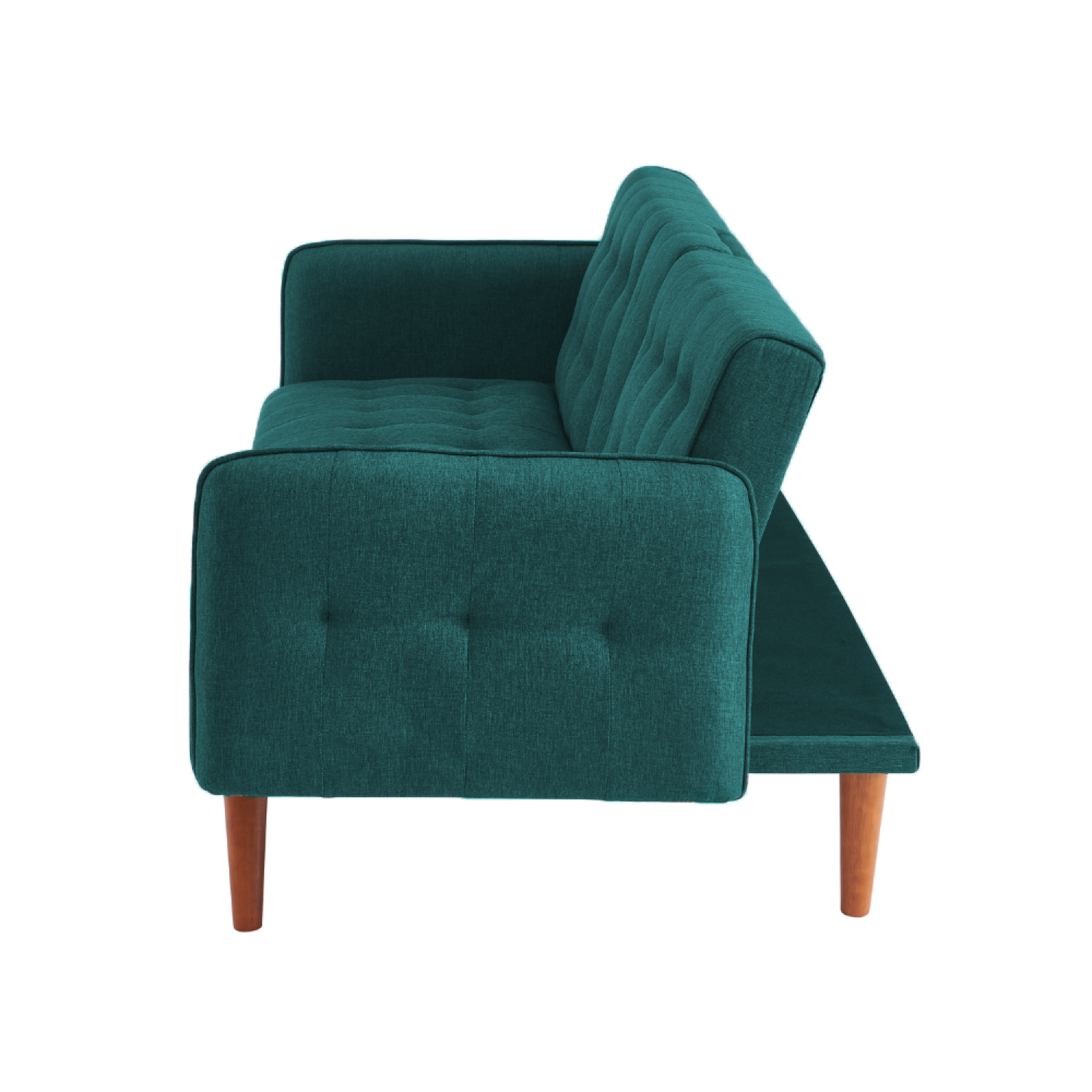 Voir la diapositive 6 : CONCEPT USINE Canapé 3 places convertible avec tablette centrale rabattable vert inverness