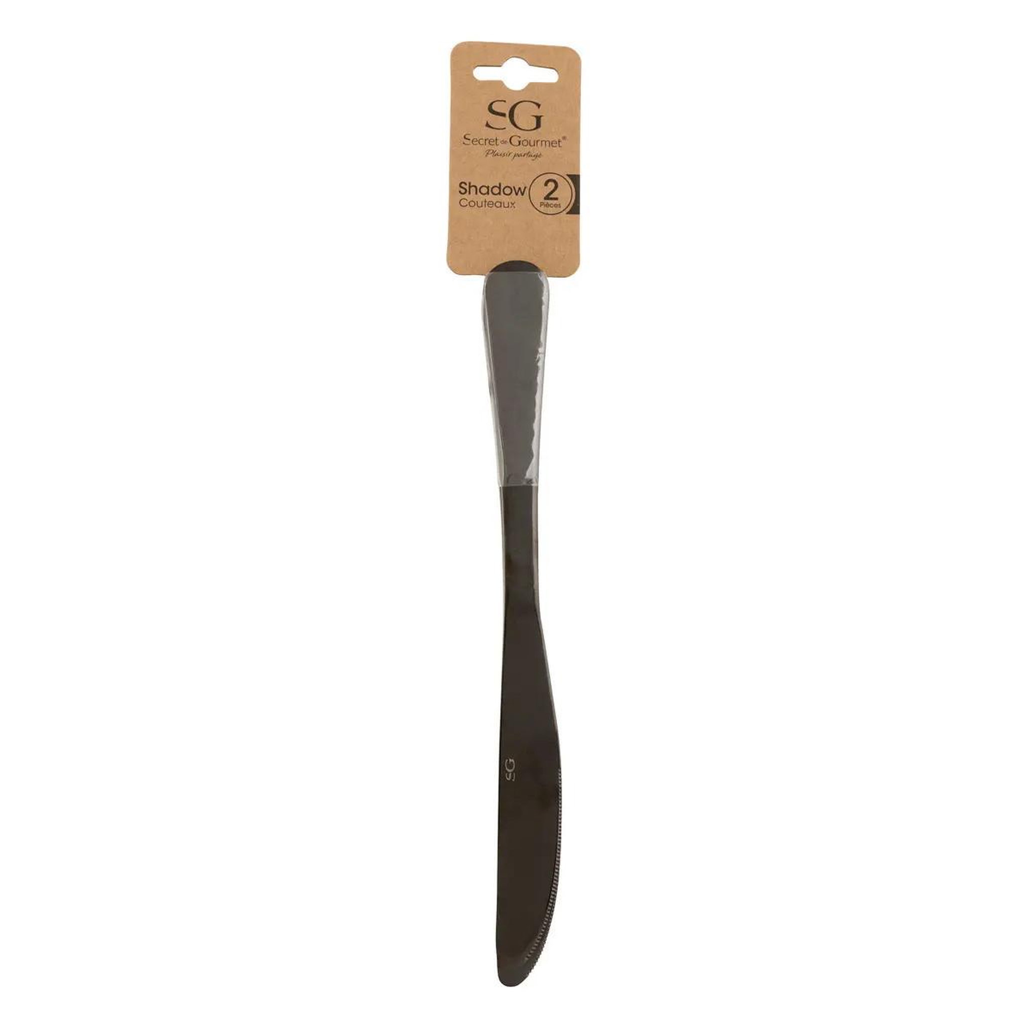 Voir la diapositive 3 : SECRET DE GOURMET Lot de 2 couteaux en inox  shadow  22cm noir